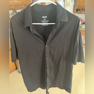 WYR Men’s Short Sleeve Black Button Down - Size XL